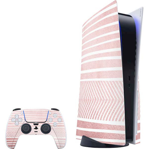 Pink and White Stripes PlayStation PS5 Skins